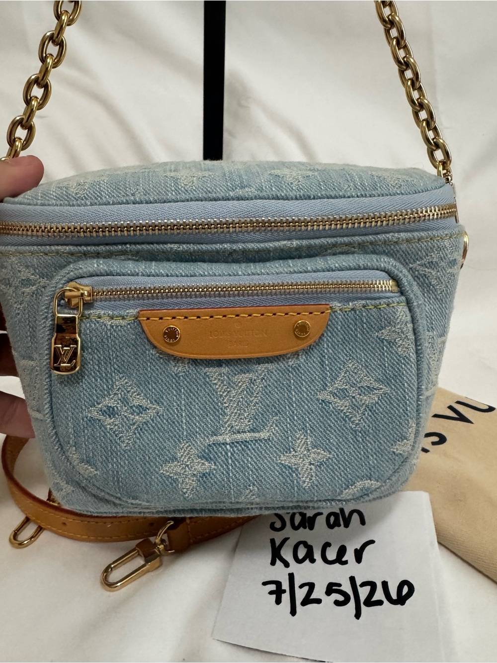 Louis Vuitton Light Blue Denim Monogram Mini bum bag - Picture 3 of 13
